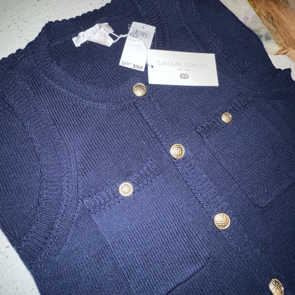 Caroline Constas Navy Blue Knit Dress